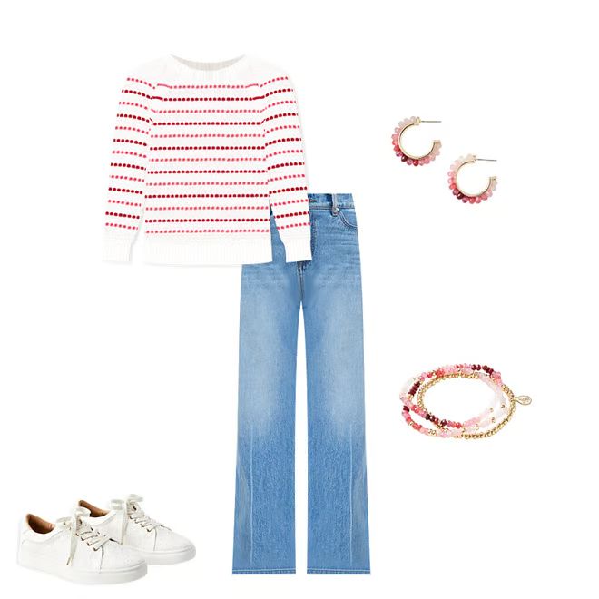 Stripe Textured Raglan Sweater | LOFT