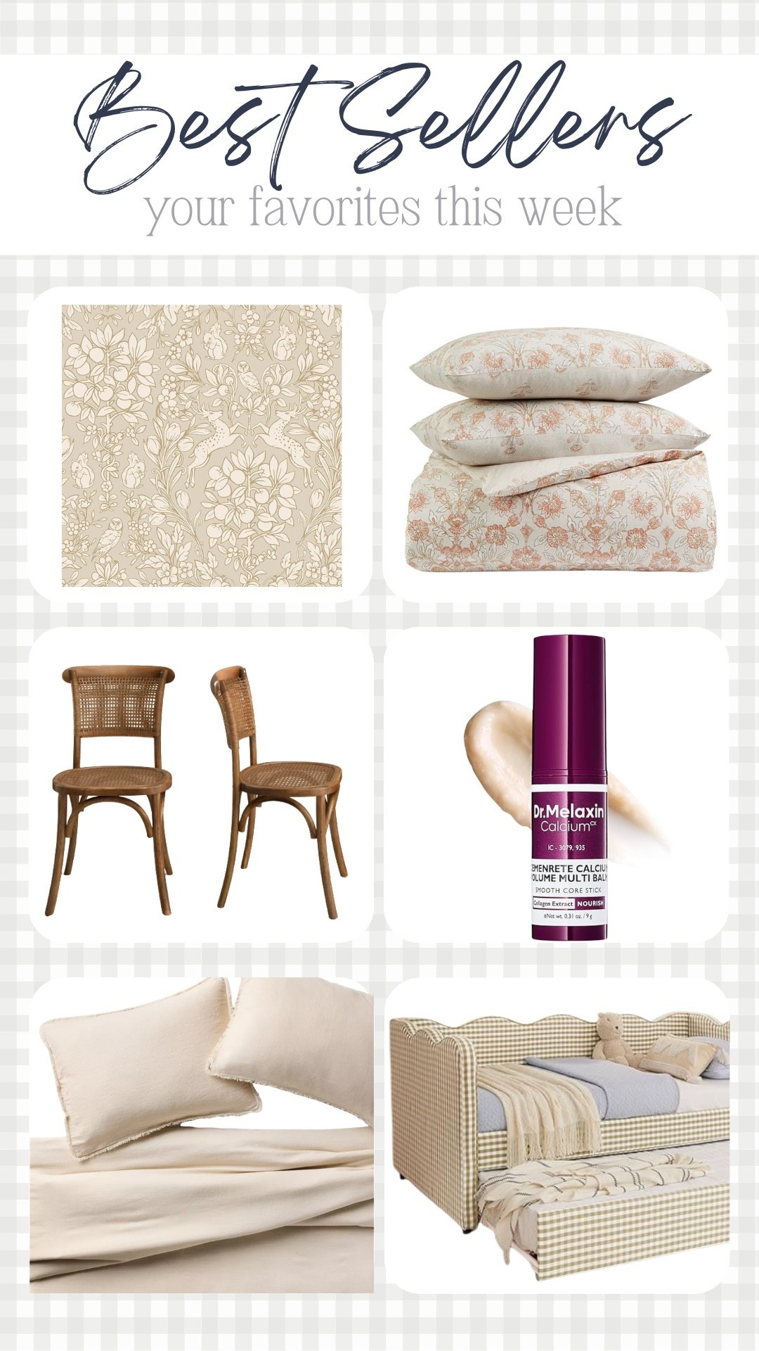 Your favorites this week! 

THEBLOOMINGNEST bedding bedroom wallpaper Amazon target skincare dining chairs bed trundle twin bed 

#LTKSeasonal #LTKBeauty #LTKHome