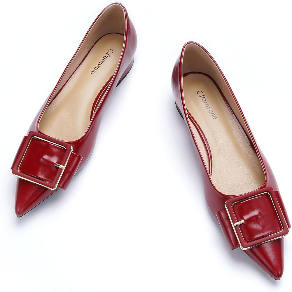 C.Paravano Flat Shoes | Leather Flats for Women | Pointed Toe Flats | Women Flat Shoes | Ballet f... | Amazon (US)