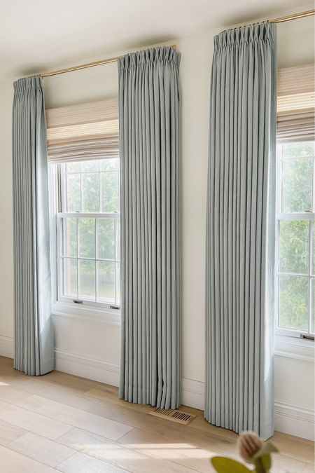 Curtains details:
Isabella heavyweight polyester cotton blend
Winter Sky
Triple pleated header
Room darkening liner
memory training
My curtain measurements 95”L x 75”W

Roman Shade:
Marble white
Outside mount
Room darkening liner

Use code: MICHELLE10 for 10% off your order!

Curtains, window treatments, home decor, drapery, pinch pleat curtains, pinch pleat drapery, Amazon curtains, window coverings

#LTKsalealert #LTKhome #LTKstyletip