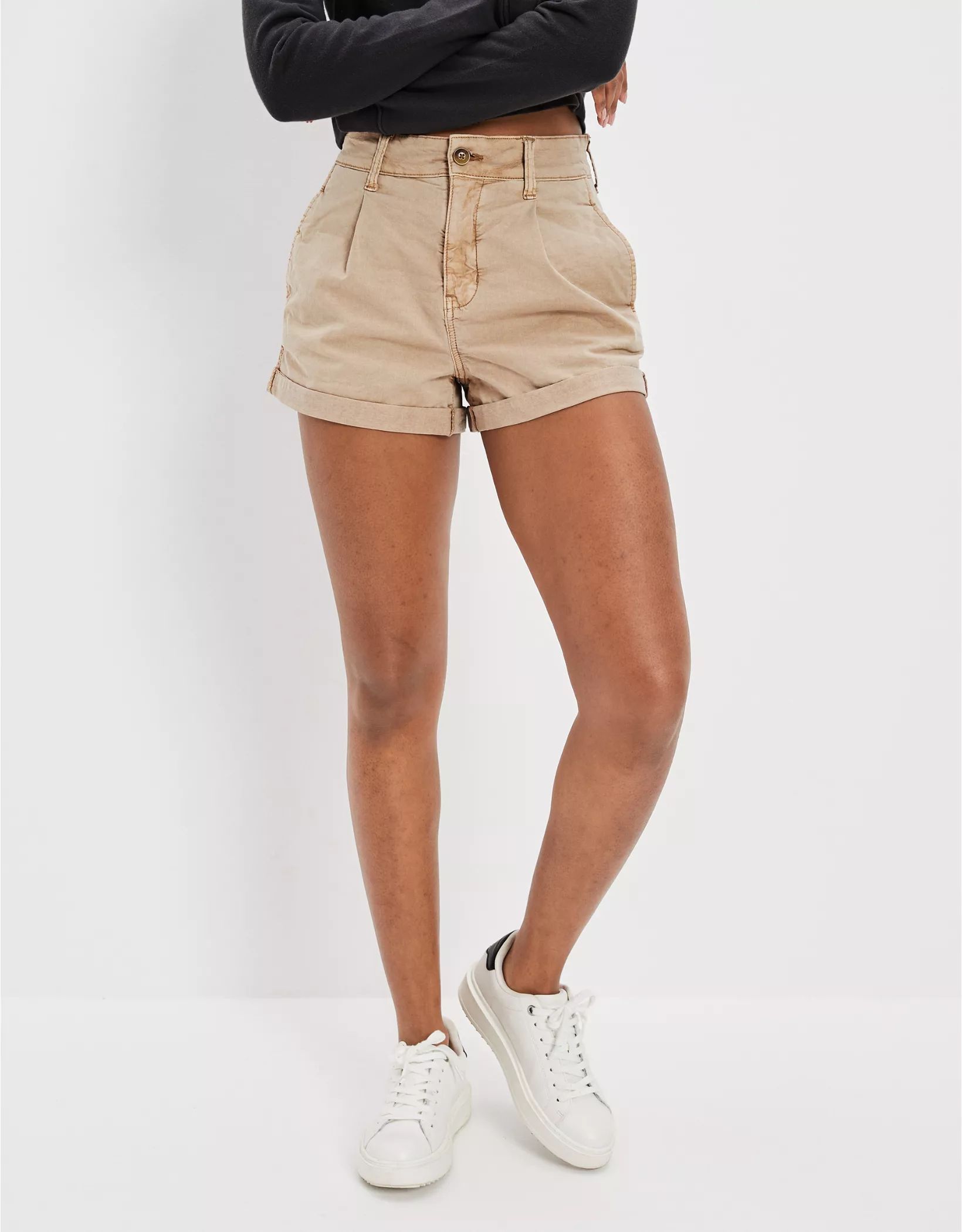 AE Stretch Twill Highest Waist Baggy Midi Short | American Eagle Outfitters (US & CA)