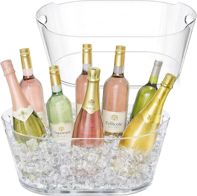 Lifewit 11.5L Ice Bucket for Parties 2 Pcs, Large Plastic Drink Cooler for Champagne Wine, Beer, ... | Amazon (US)