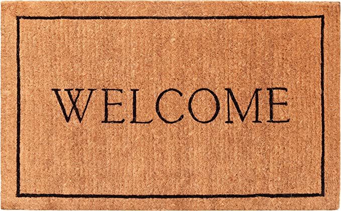 Calloway Mills AZ104813048 Welcome Border, 100% Coir Doormat, 30" x 48" x 1.50", Natural/Black | Amazon (US)