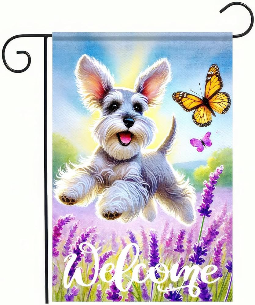 Spring Garden Flag Welcome Garden Flag Spring Summer Dog Flags 12x18 Inch Double Sided Schnauzer ... | Amazon (US)