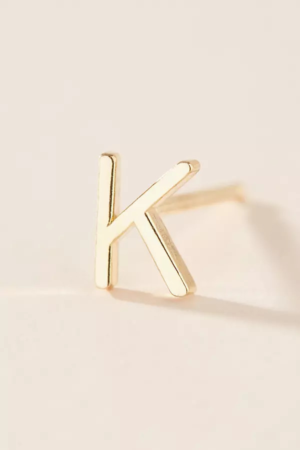 14k Yellow Gold Monogram Post Earring | Anthropologie (US)