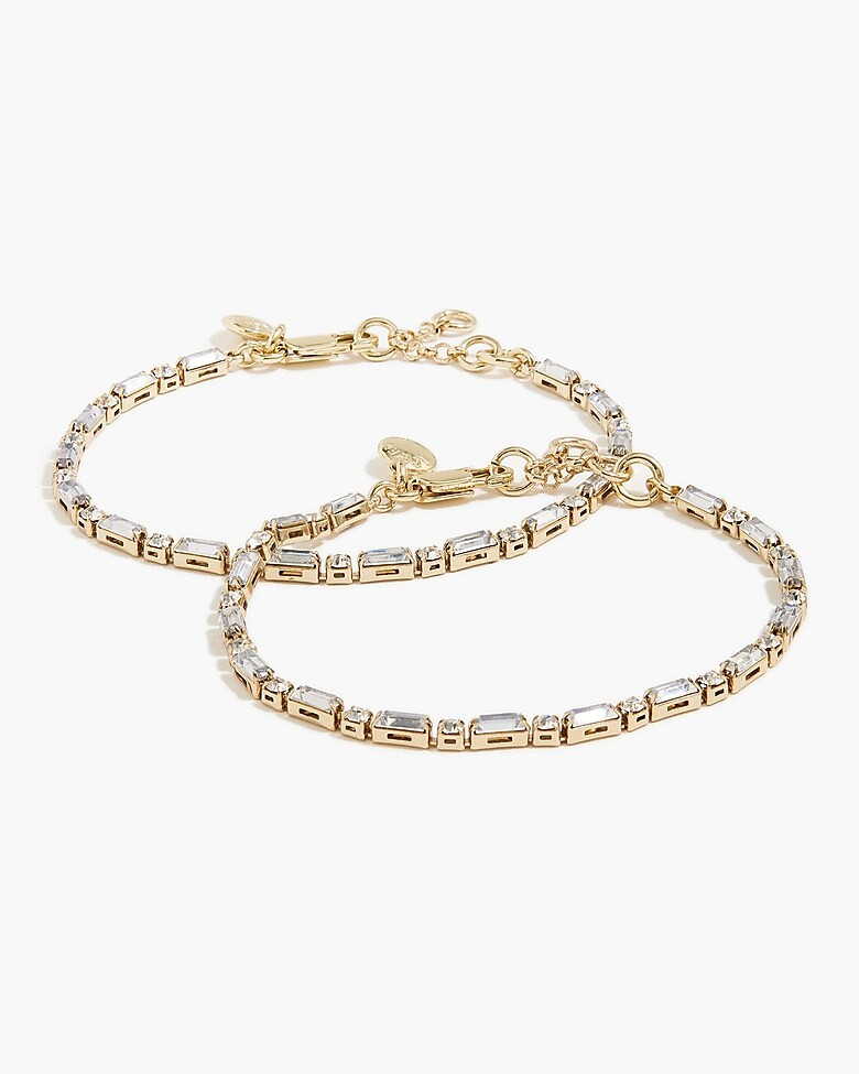 Crystal baguette gem bracelets set-of-two | J.Crew Factory