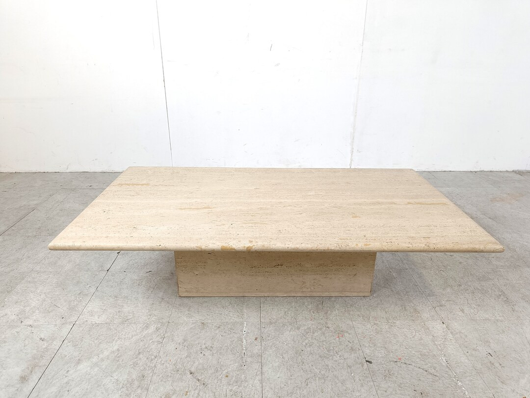 Travertine Coffee Table 1970s, Italy Italian Coffee Table Square Travertine Coffee Table Traverti... | Etsy (CAD)