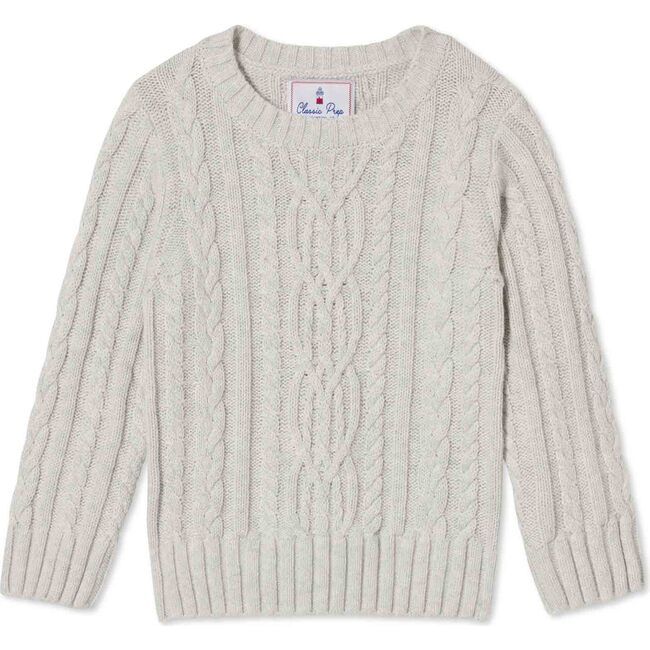 Fishers Cable Knit Sweater, Light Heather Grey | Maisonette
