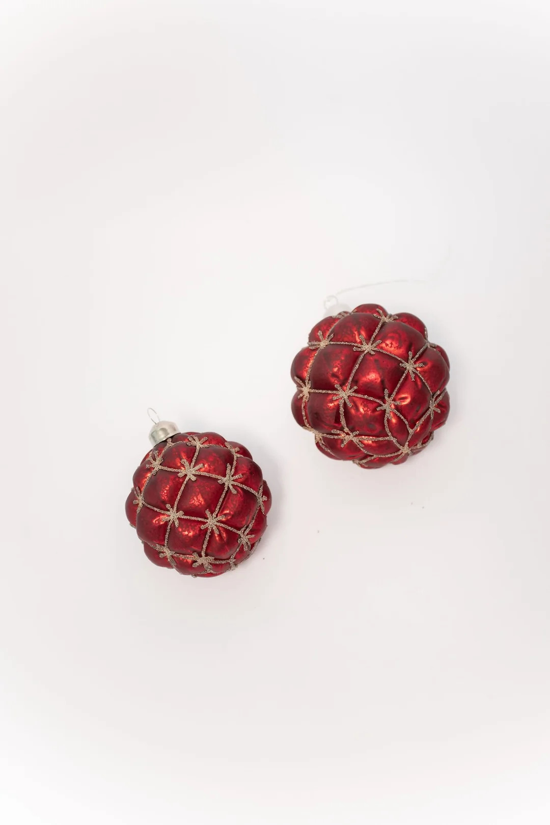 Glitter Tufted Ornament - Red - 2 Sizes | THELIFESTYLEDCO