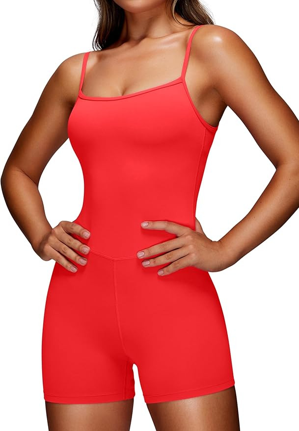 CRZ YOGA Womens Butterluxe Athletic Adjustable Strap Rompers Workout One Piece Sleeveless Jumpsui... | Amazon (US)