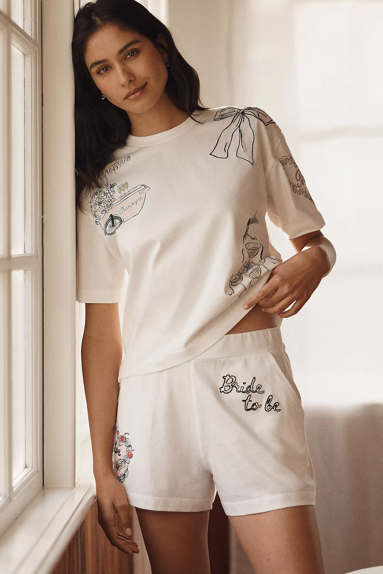 The Frolic Just Married Shorts and Tee Set | Anthropologie (US)