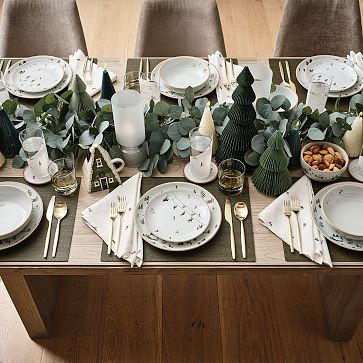 Holiday Skier Stoneware Dinnerware (Set of 20) | West Elm | West Elm (US)