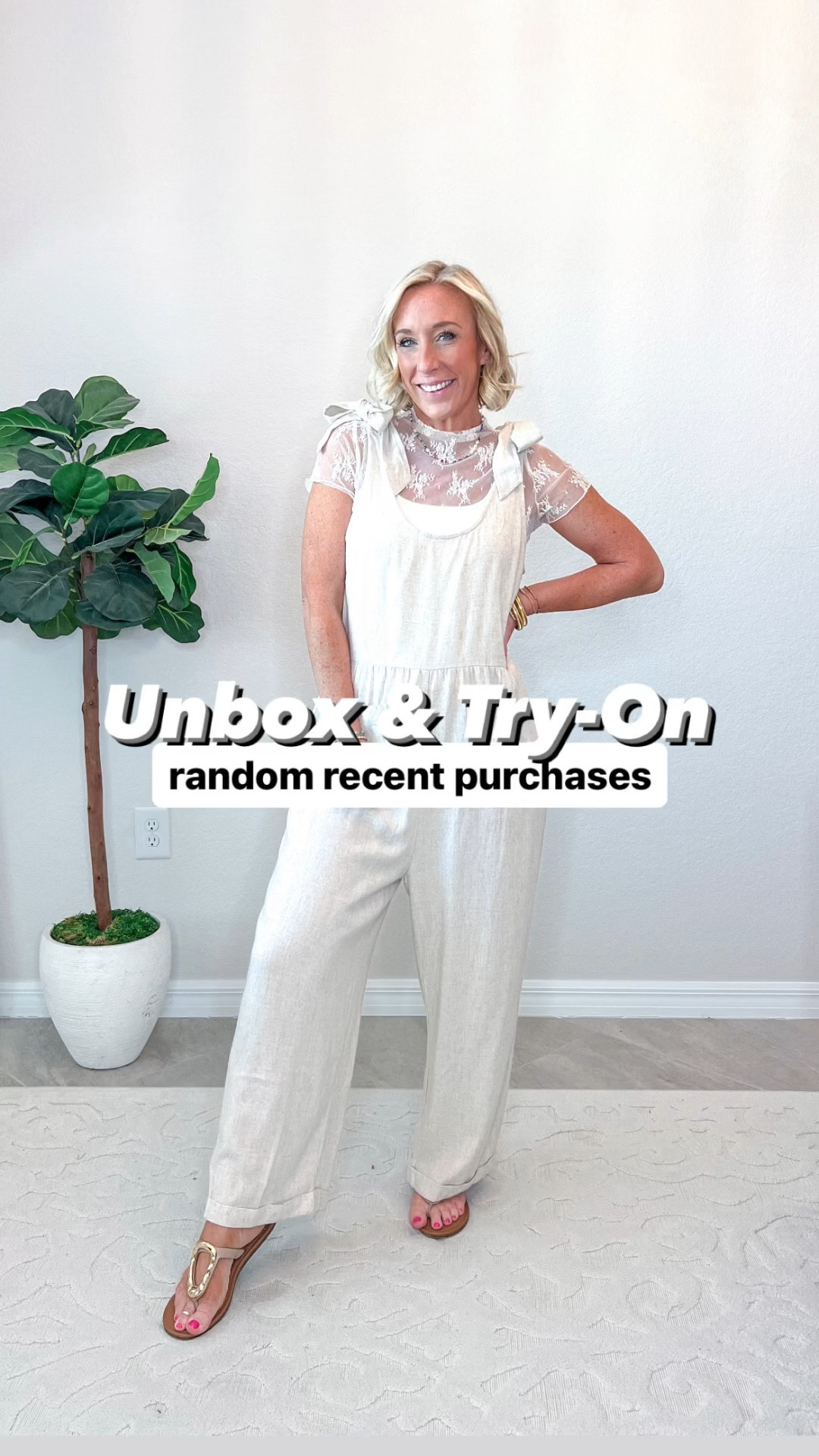 Unboxing & try-on haul:
1. Lace top - size small.
2. Romper (from beginning) - size small.
3. Jumpsuit - size small.
4. Mesh dress - size small.
5. Mesh bodysuit - size small.
6. Jeans - size 4.
7. Linen pattern shorts (H&M) - size small. 
8. White tank - size small.
9. Open knit zippered cardigan - size small  


#LTKSeasonal #LTKFindsUnder50 #LTKVideo