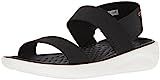 Crocs Women's LiteRide Sandal Flat, black/white, 8 M US | Amazon (US)