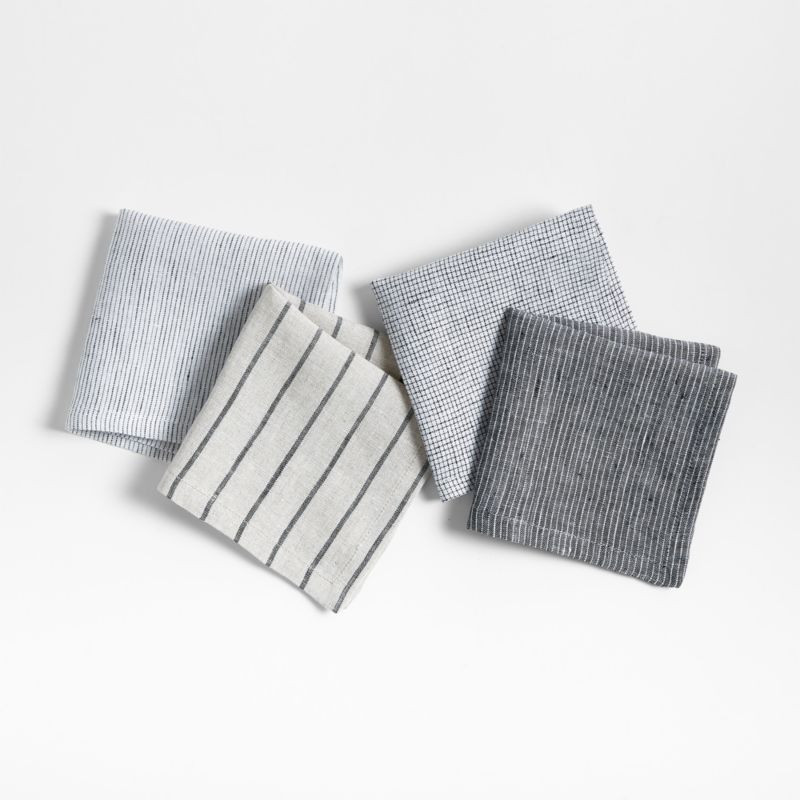 Suits Navy Linen Cocktail Napkins, Set of 4 + Reviews | Crate & Barrel | Crate & Barrel