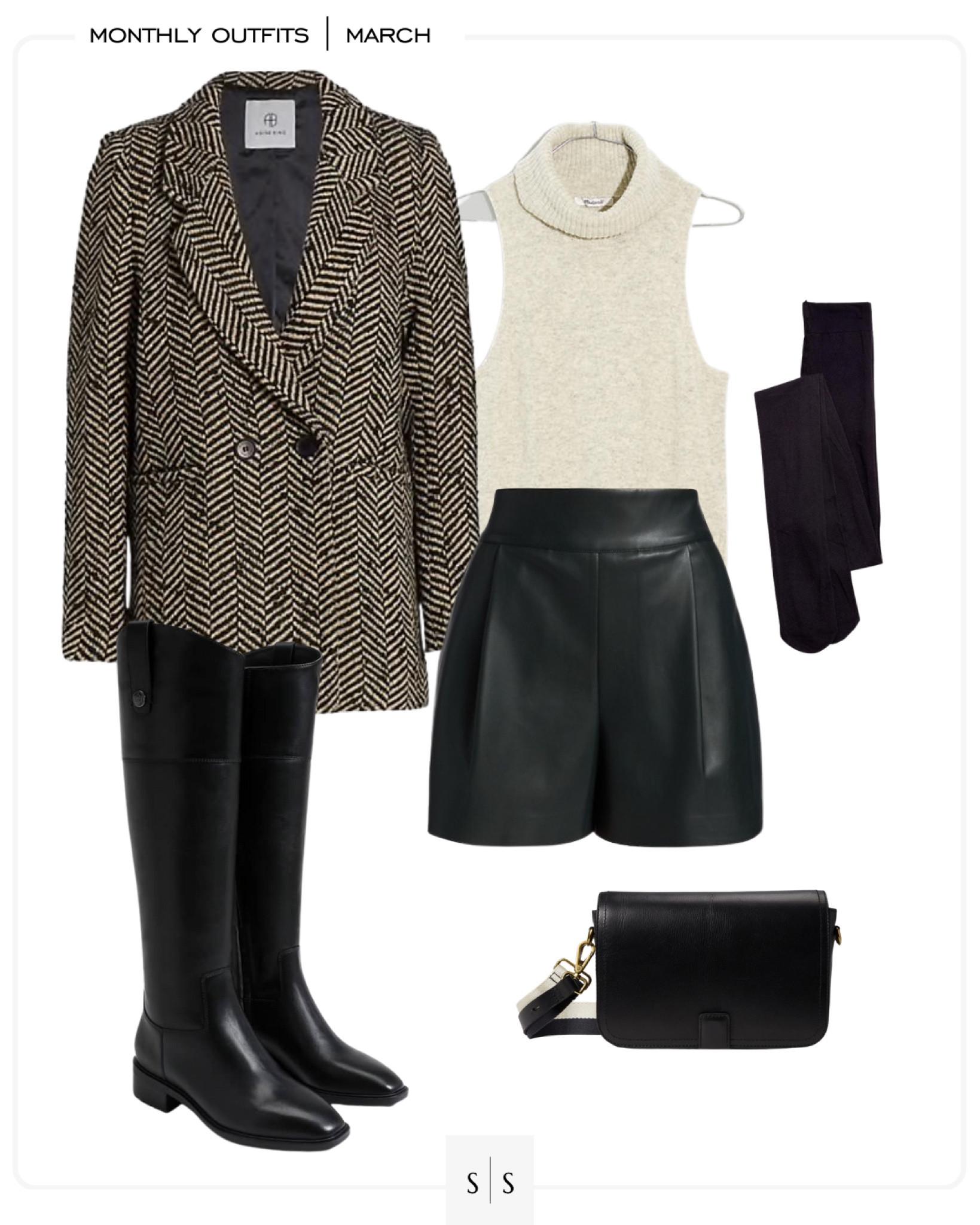 Monthly outfit planner : MARCH looks | #datenight #leathershort #girlsnightout #winterstyle #blazerstyle #casualchic #springoutfit #winteroutfit | See entire calendar on thesarahstories.com ✨

#LTKstyletip