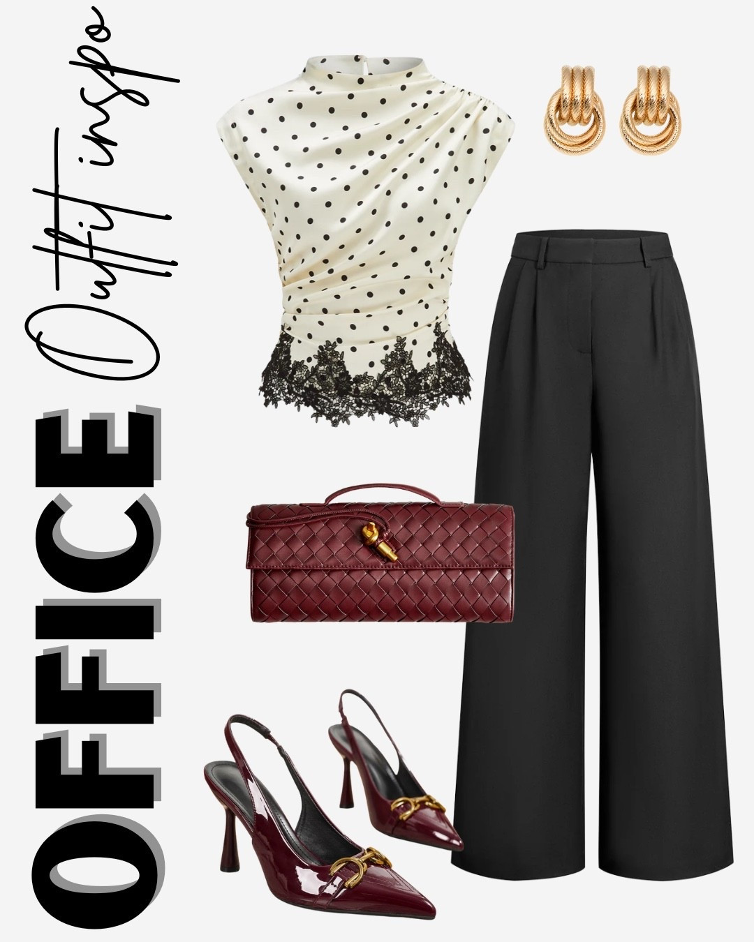 Wear to work black trousers designer look for less woven clutch statement earrings chunky earrings 

#LTKdayinmylife #LTKWorkwear #LTKSaleAlert