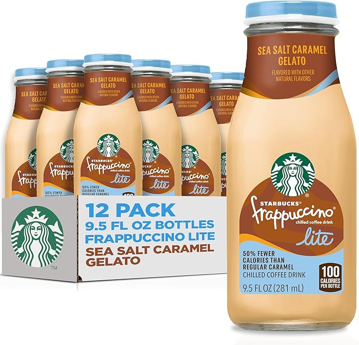 Starbucks Frappuccino Lite, Sea Salt Caramel Gelato, 9.5 Fl Oz Bottles (Pack of 12) | Amazon (US)