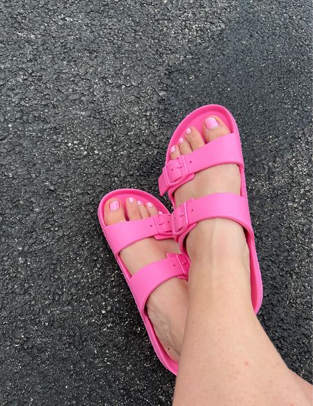 Nothing screams summertime like neon pink sandals with your summer outfit. Great summer shoes for a travel outfit or beach vacation. They’re silicone so they’re also perfect for by the pool or ocean! Comes in matching toddler sizes, also tagged!

#LTKShoeCrush #LTKSeasonal #LTKKids
