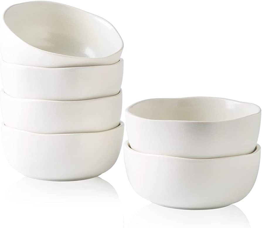 AmorArc Stoneware Cereal Bowls for Kitchen, 28oz Large Ceramic Soup Bowls Set of 6 for Meal, Chip... | Amazon (US)