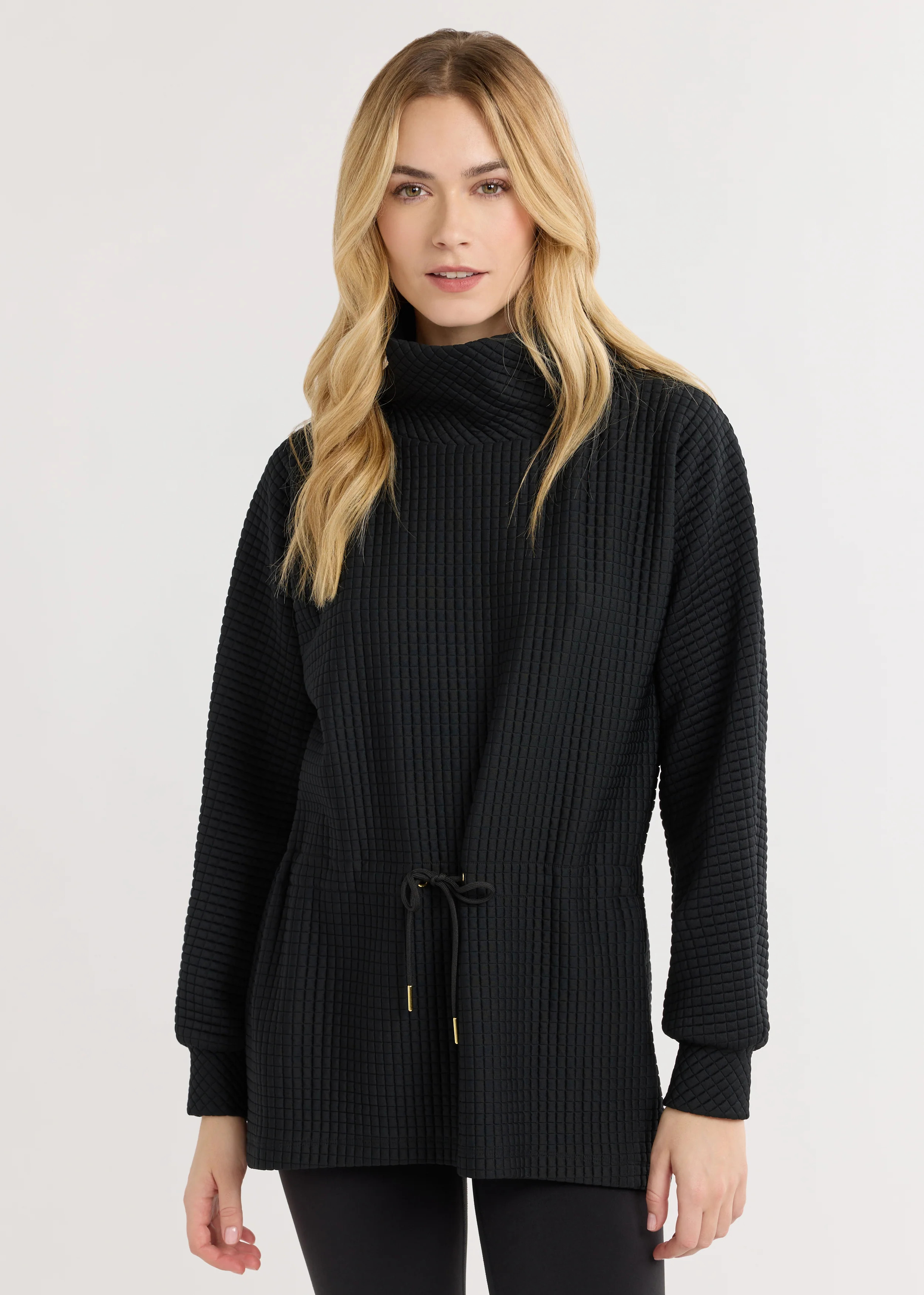 Lena Tunic in Waffle (Black) | Dudley Stephens