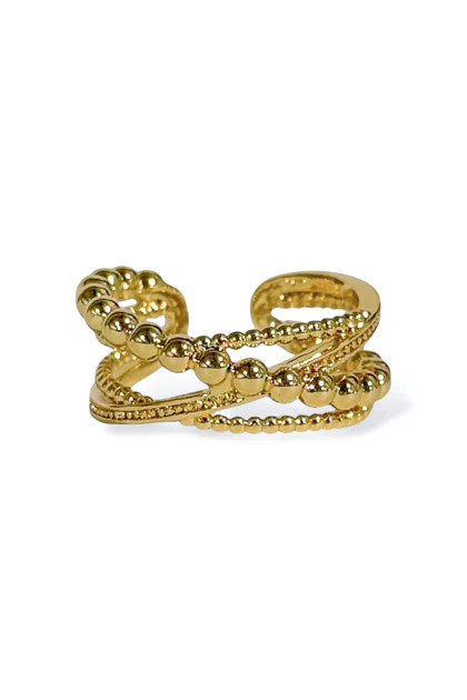 More Happy Gold Wired Adjustable Ring | The Willow Tree