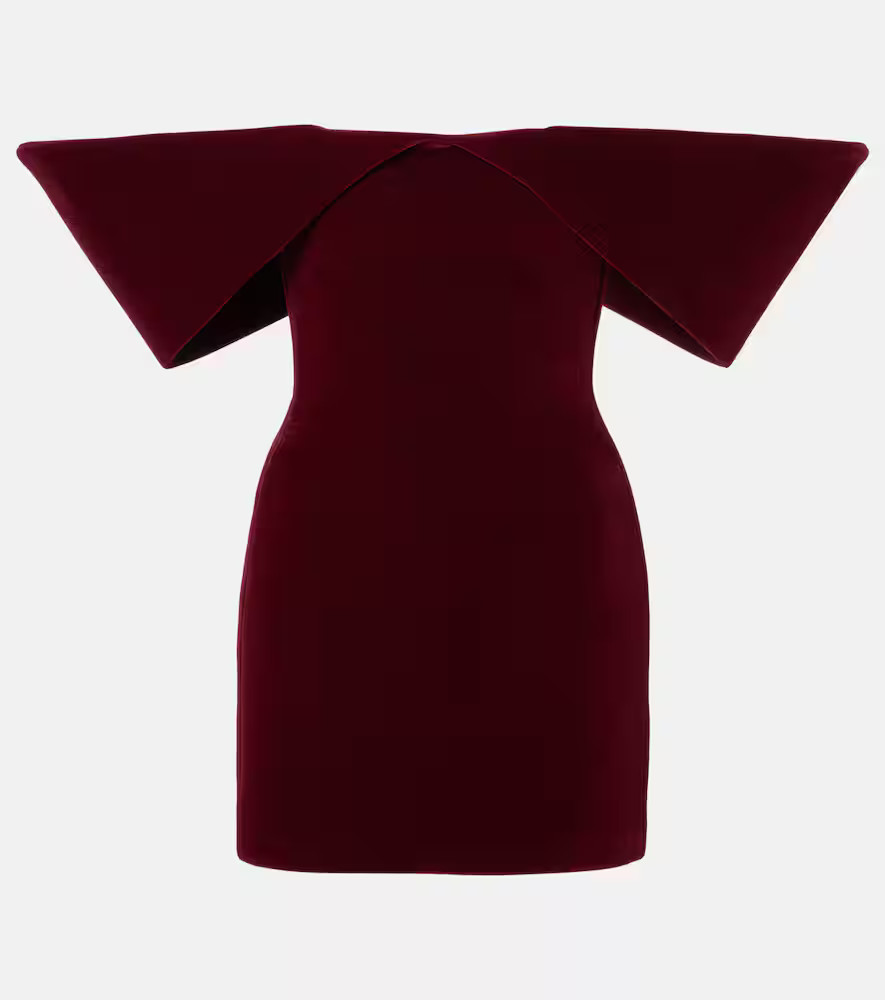 David Koma Off-shoulder velvet minidress | Mytheresa (UK)