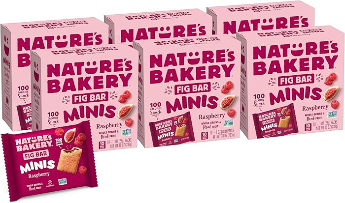 Nature's Bakery Fig Bar Minis, Raspberry, Whole Grain, Vegan Friendly, Kosher, Non-GMO, 10 Ounce ... | Amazon (US)