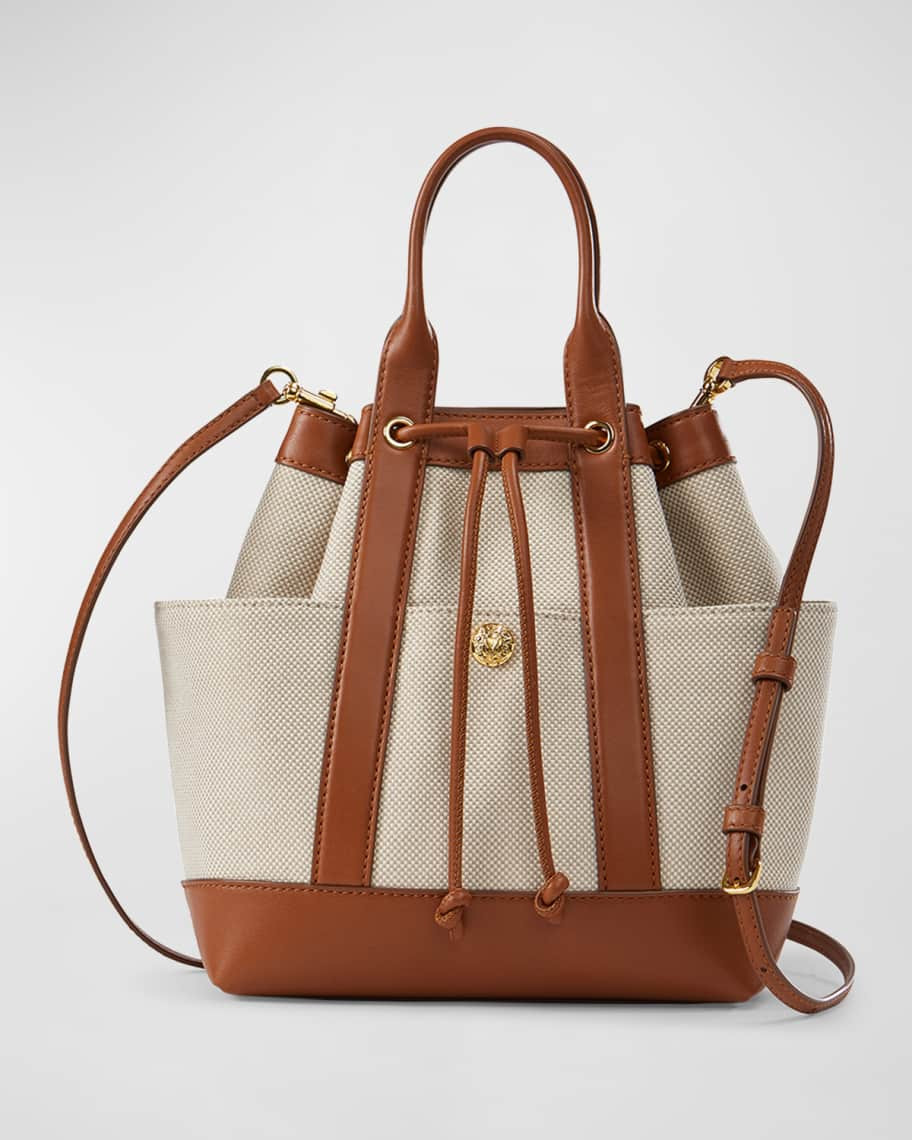 Veronica Beard Goody Drawstring Canvas Crossbody Bag | Neiman Marcus