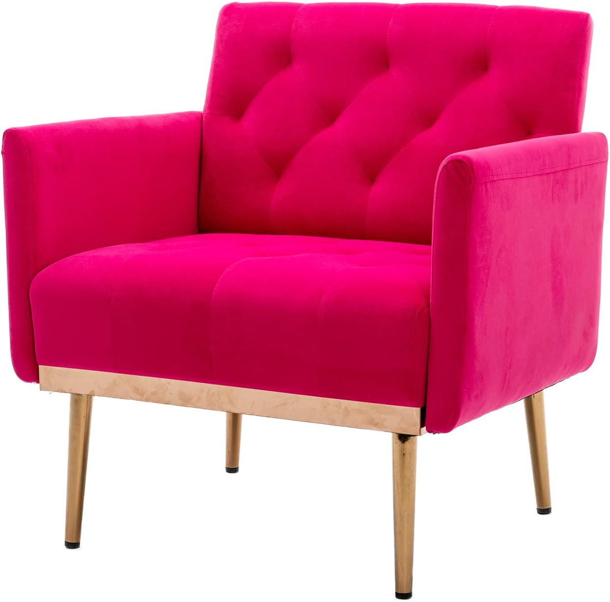 SSLine Upholstered Modern Velvet Accent Chair,Button Tufted Single Sofa Chair with Arms and Golde... | Amazon (US)