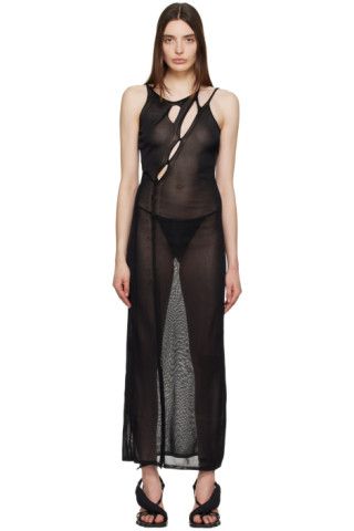 Black Strappy Maxi Dress | SSENSE