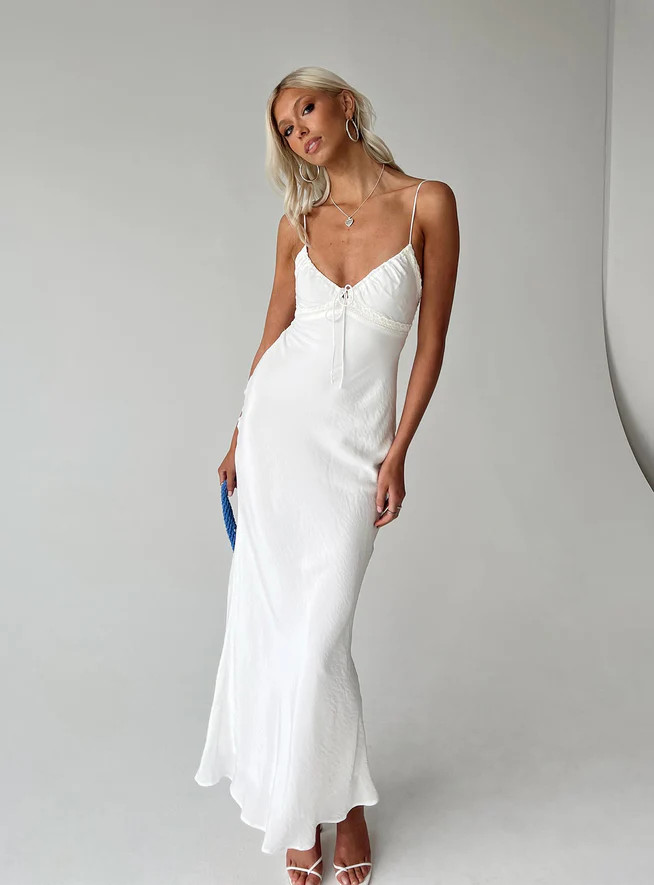 Emily Maxi Dress White Tall | Princess Polly US