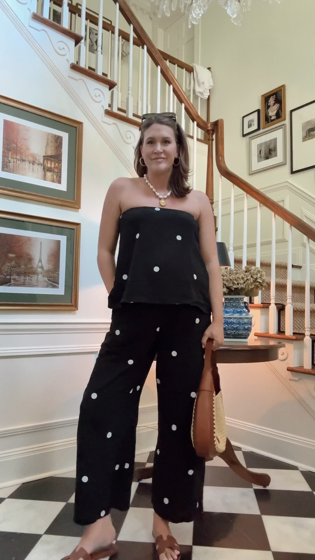 Polka dot set is under $50! I sized up for le bump 🤍