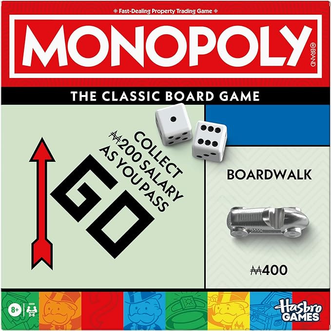Monopoly Board Game | Classic Game with Storage Tray and Larger Tokens | Ages 8+ | 2 to 6 Players... | Amazon (US)
