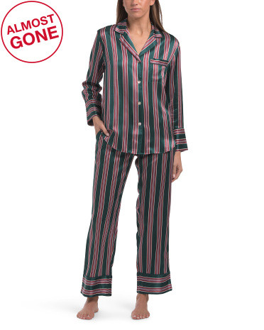 2pc Silk Lancaster Stripe Pajama Set | TJ Maxx