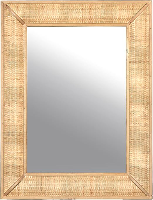 Creative Co-op EC0527 Rectangle Wall Rattan Detail, Natural Mirror | Amazon (US)