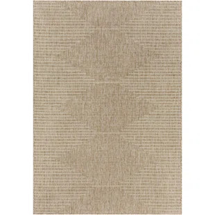Brennen Irielle Geometric Tan Indoor/Outdoor Area Rug | Wayfair North America