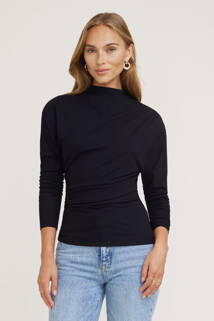 Draped Long Sleeve Top | Dynamite Clothing