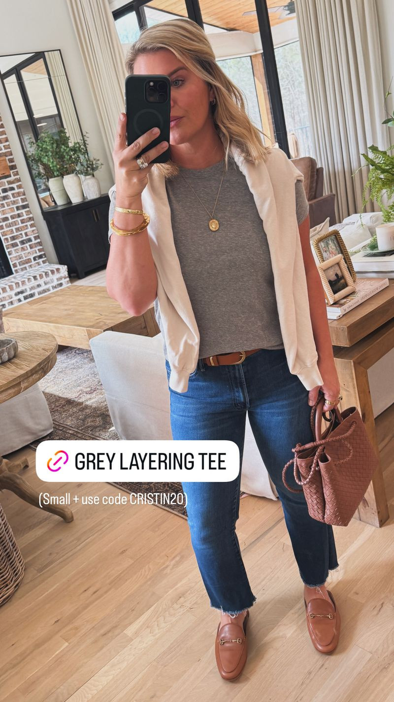 Grey Layering Anthro Tee 

use code CRISTIN 20 for 20% off 

 #LTKSeasonal