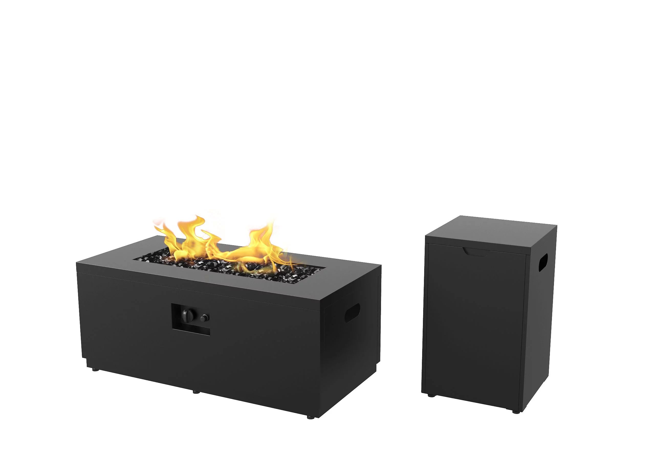 Better Homes & Gardens 42" Rectangle Gas Fire Pit, Black - Walmart.com | Walmart (US)