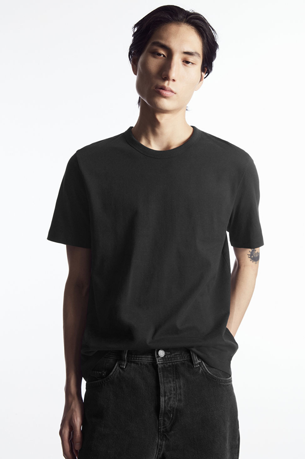 REGULAR-FIT MID-WEIGHT BRUSHED T-SHIRT | COS UK