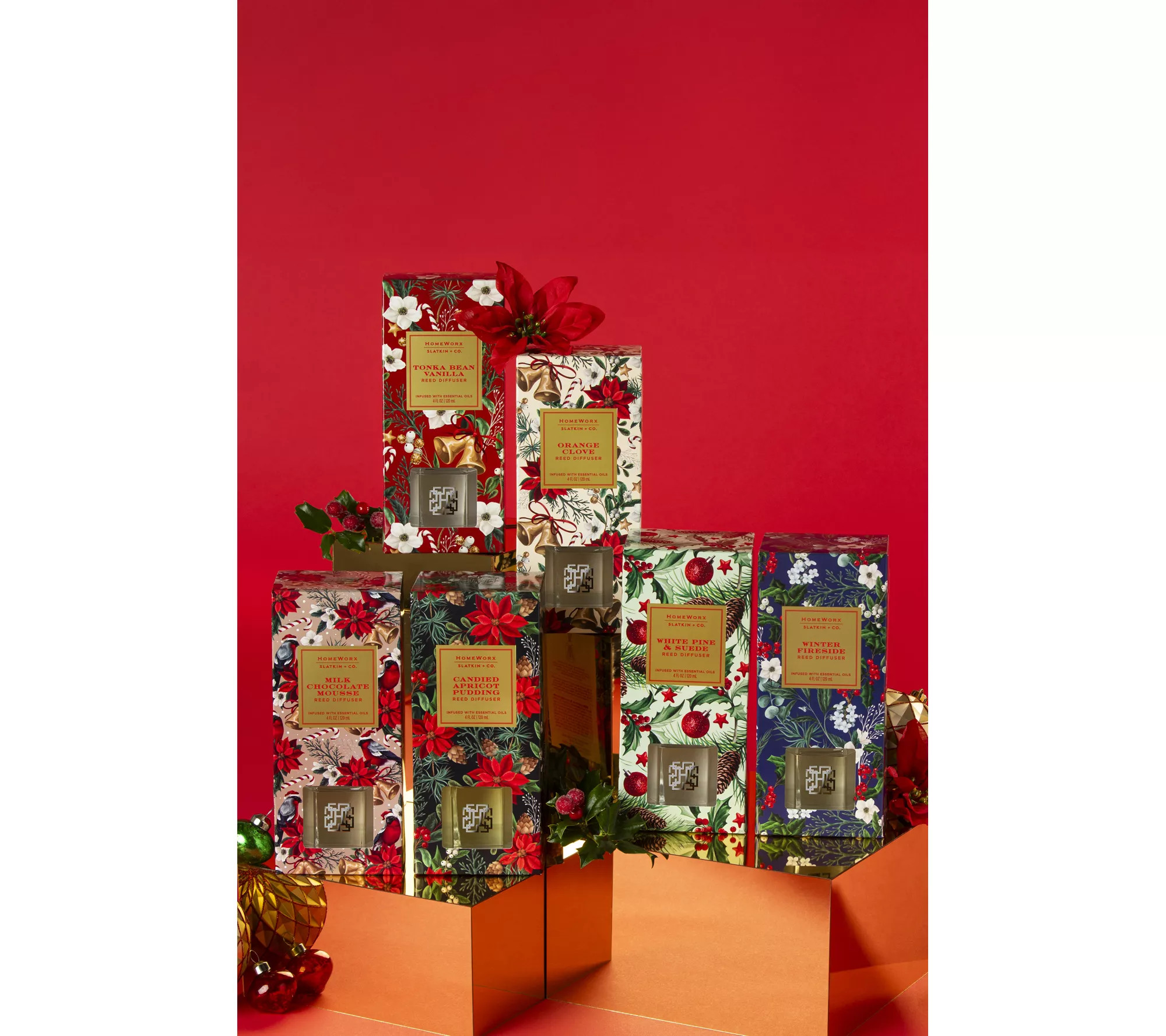 HomeWorx by Slatkin + Co. S/2 Cozy Winter Nights Reed Diffusers | QVC