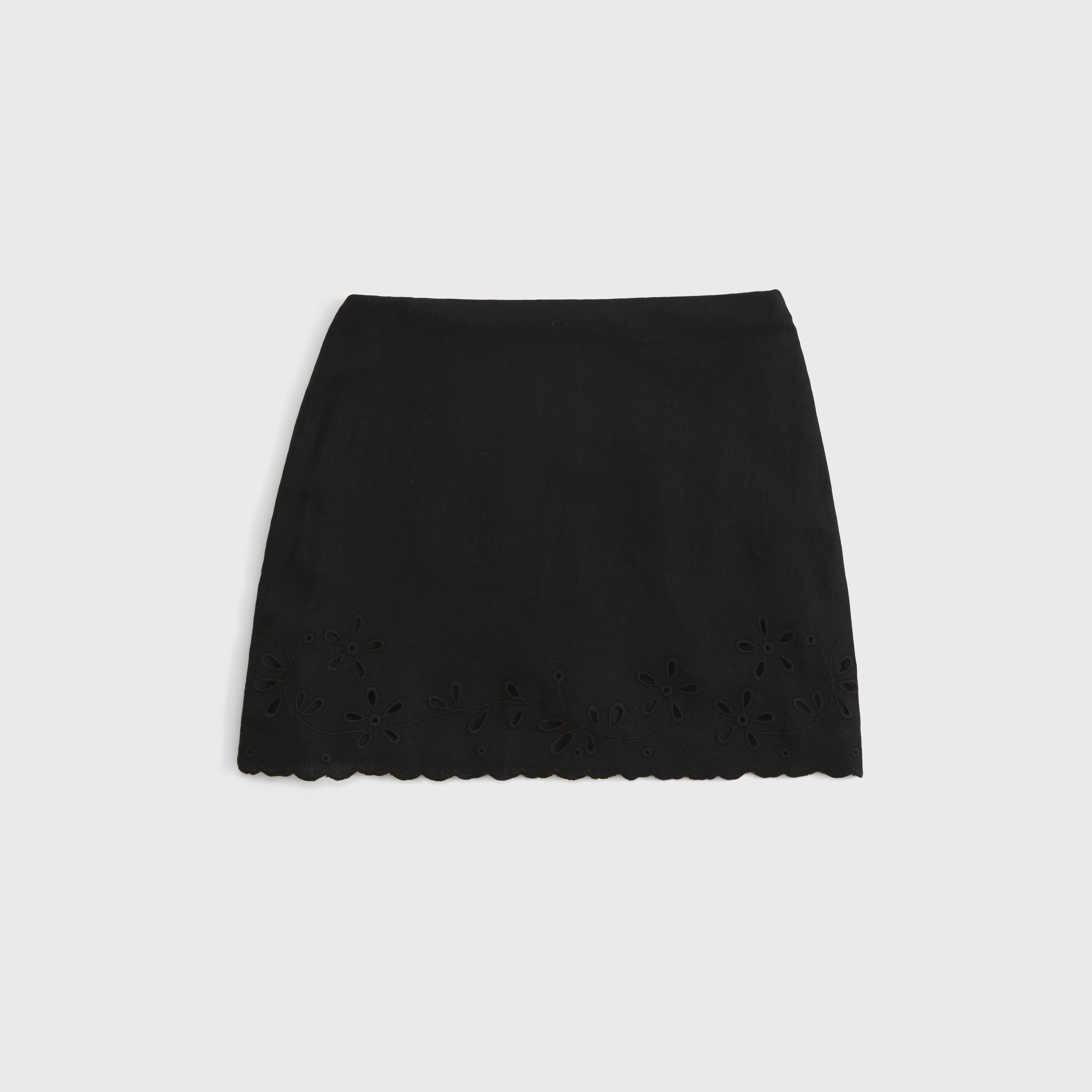 Curve Love Ultra High Rise Linen-Blend Mini Skort | Abercrombie & Fitch (US)