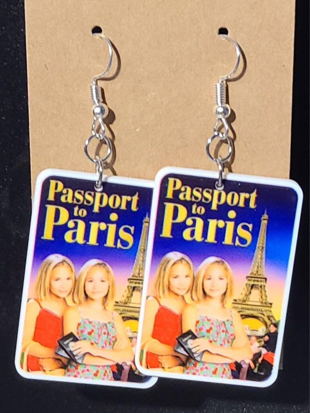 Passport to Paris Movie Mary-Kate Ashley Olsen Drop Dangle Acrylic Earrings | Etsy (US)