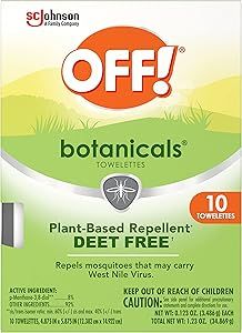 OFF! Botanicals Deet-Free Insect Repellent Wipes, Plant-Based Mosquito Repellent, 10 Count Indivi... | Amazon (US)
