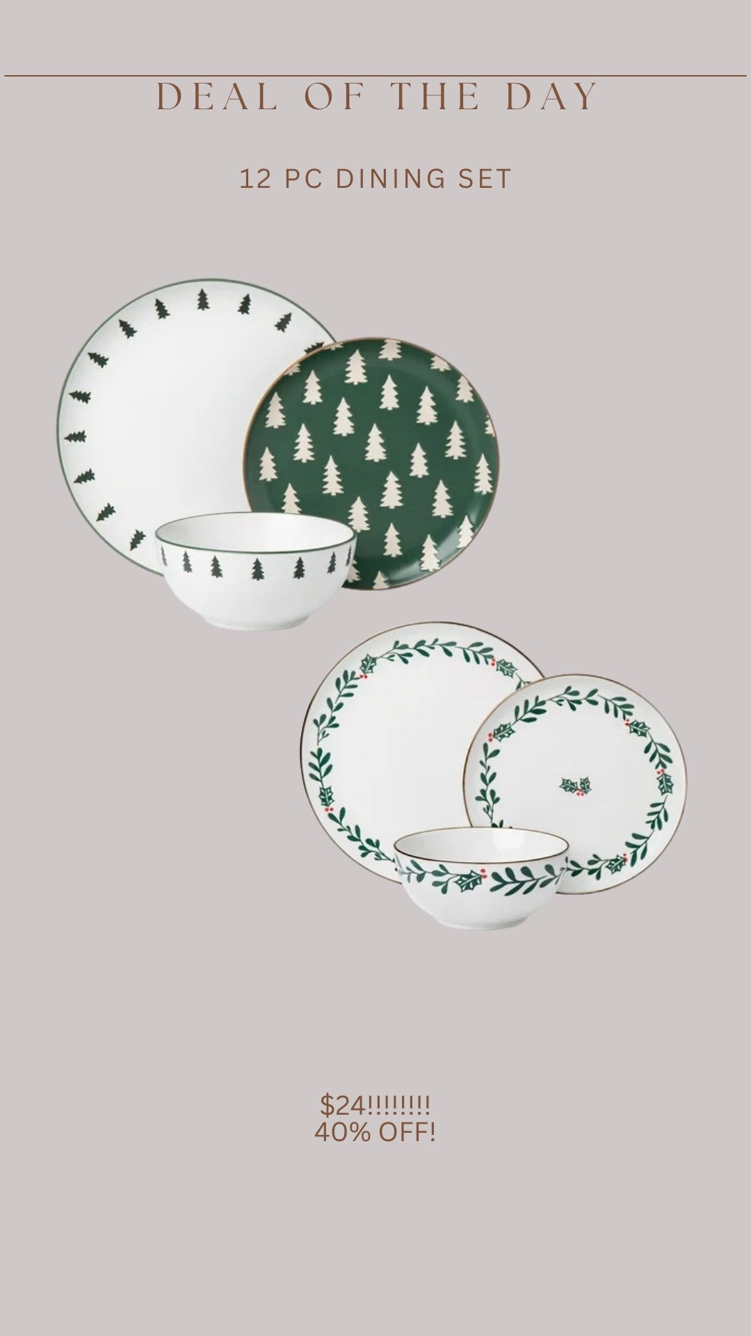 Wow!!! The highly rated / popular Walmart Christmas dining set is only $24 right now for a 12 pc set 🤯🎄😍🎄 will sellout!

#LTKSeasonal #LTKHoliday #LTKHome