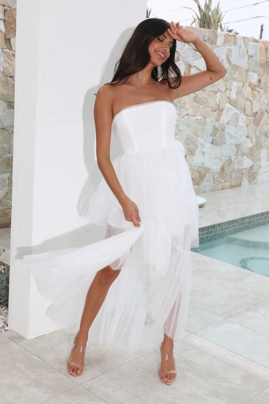 Extra As Possible Maxi Dress White | Hello Molly (AU)