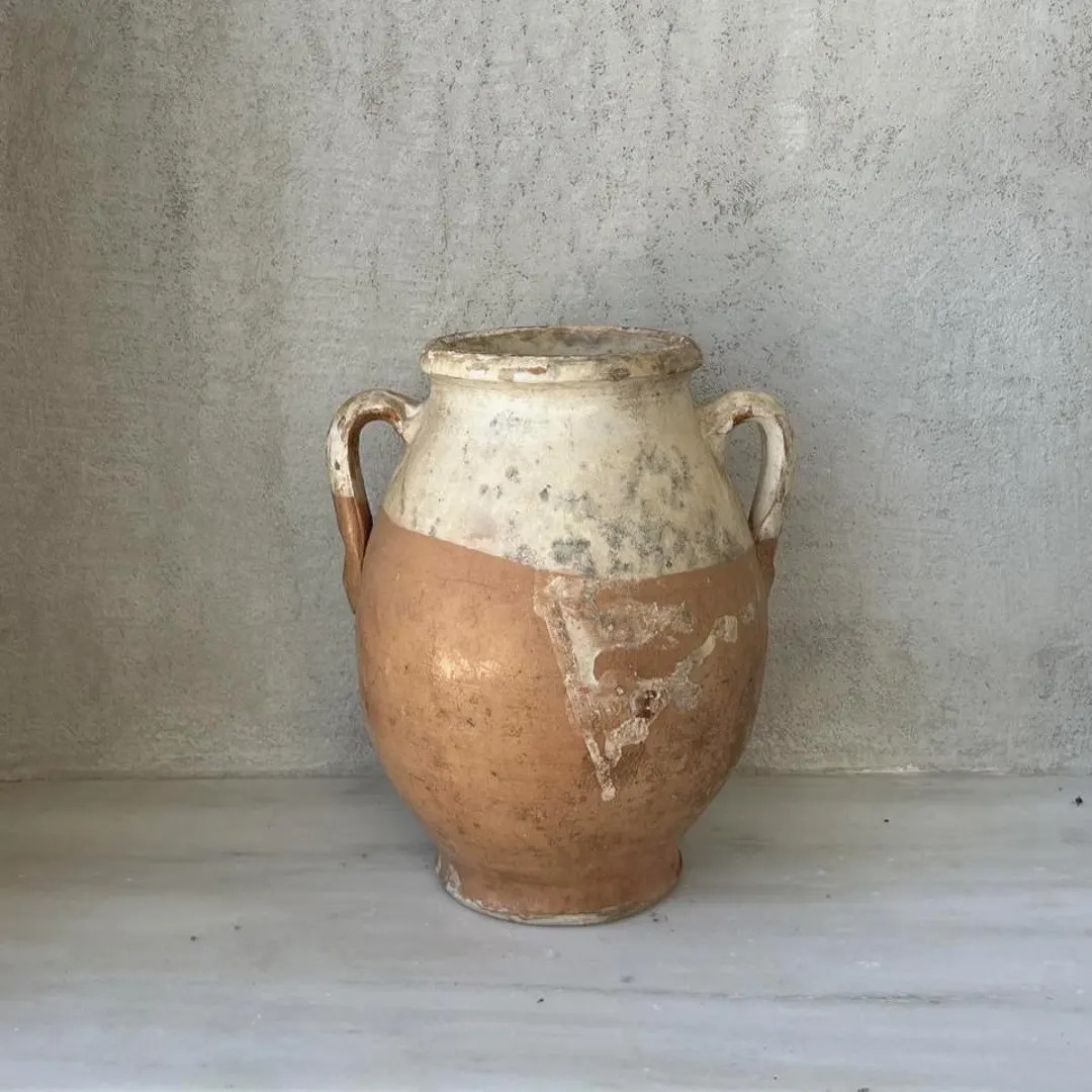 Two-Tone Terracotta Olive Jar: 1940s Greek Amphora, Wabi-Sabi Decor | Etsy (US)