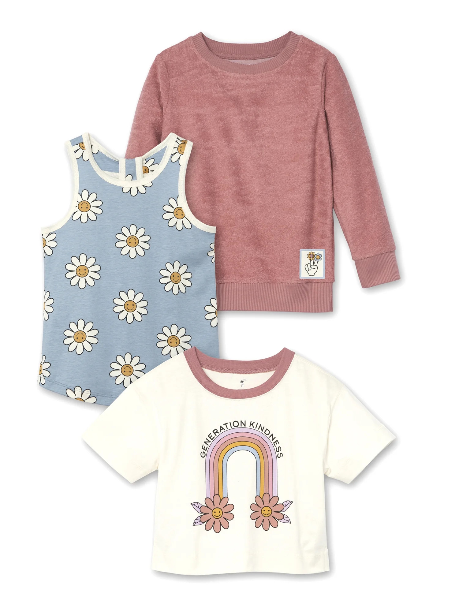 Little Star Organic Toddler Girl 3Pc Tops, 12M-5T | Walmart (US)