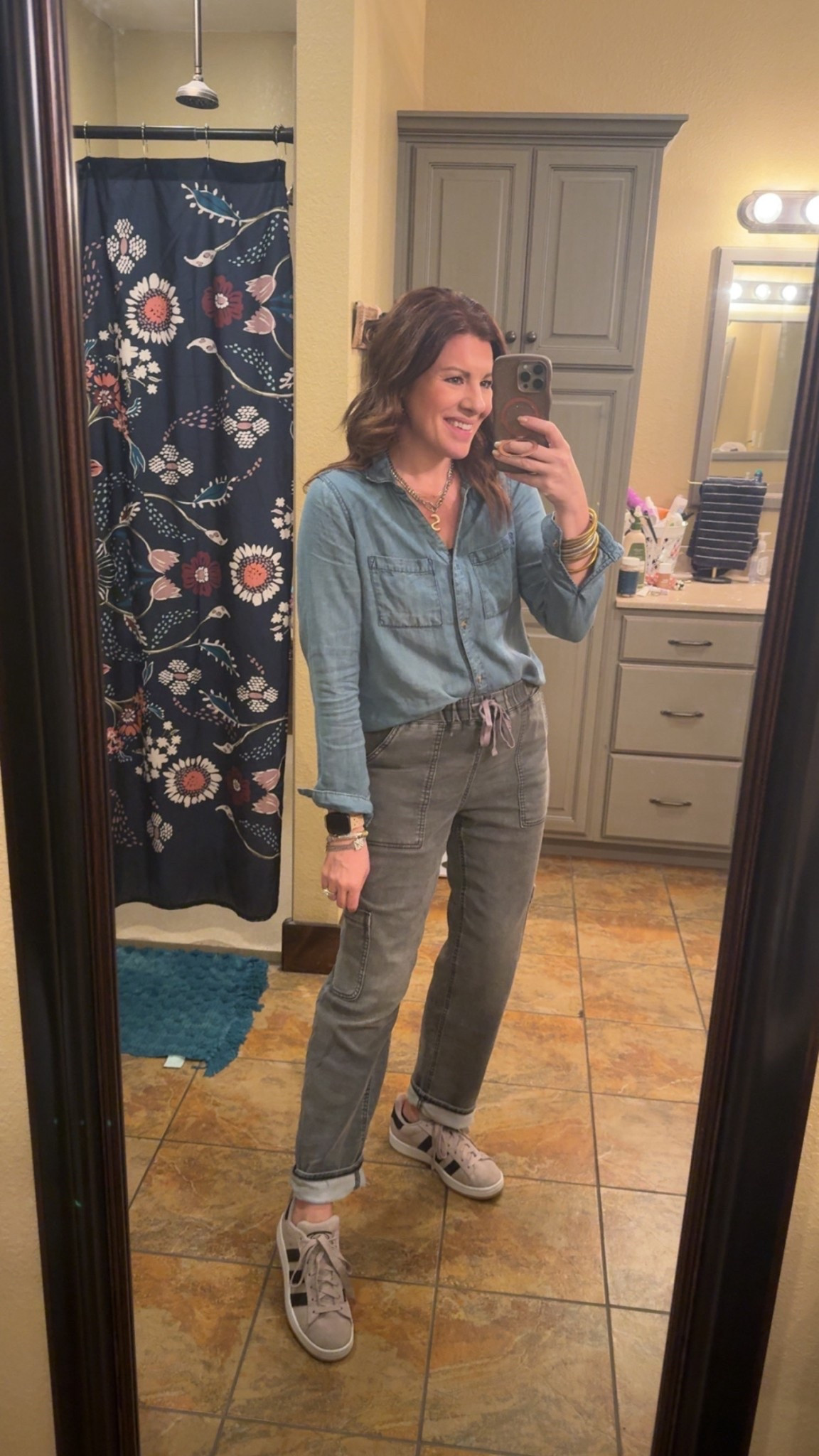 Denim on denim! These pull on pants are are a fave!!! Stylish, comfy, and the price is perfect! 

Wearing size smalls. 
@Kohl's 
Style | inspo | teacher ootd | mom | casual 

#LTKmomlife #LTKootd #LTKSpringSale